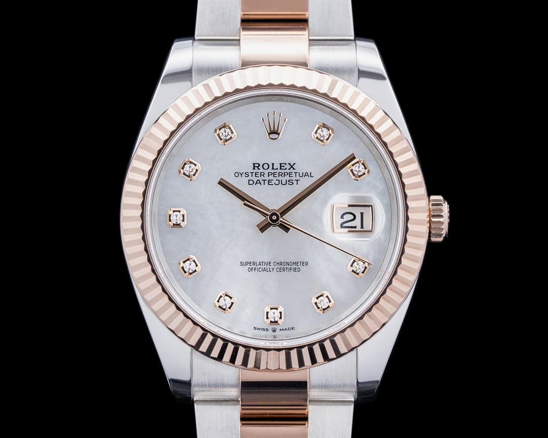 Rolex 126331 Datejust 41MM 18K Everose Gold / SS MOP Diamond Dial