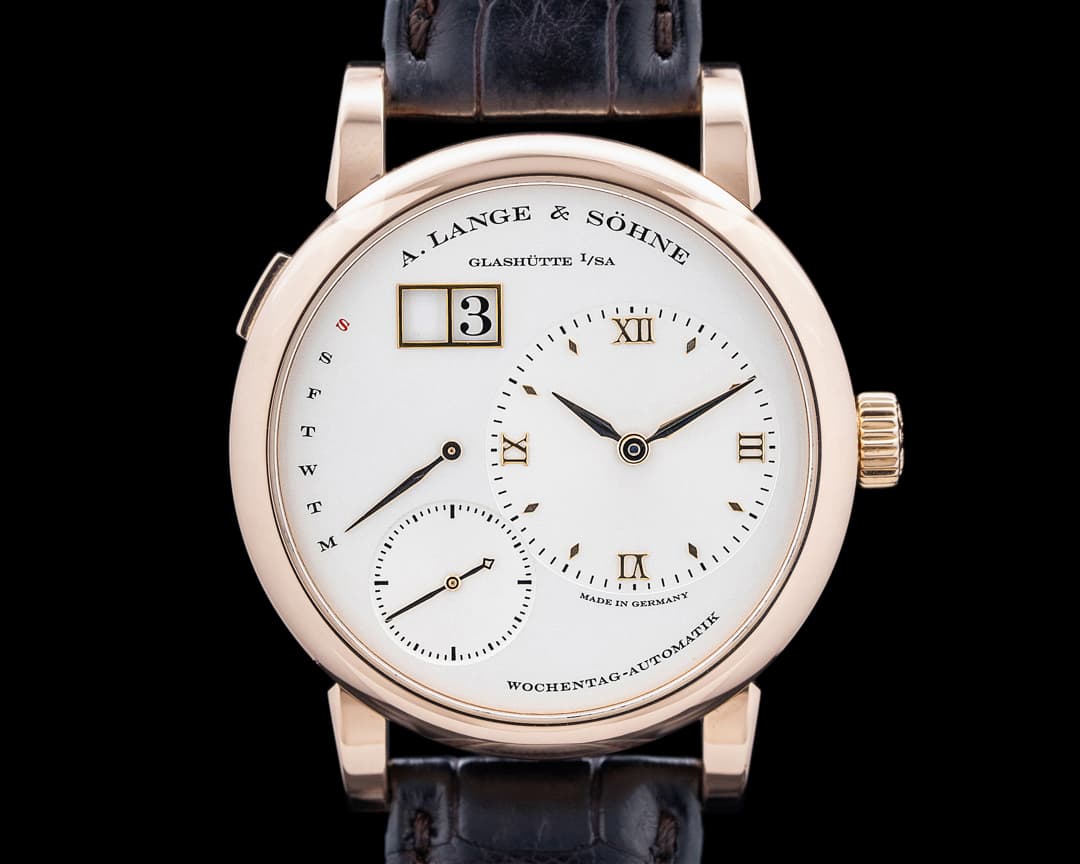 A. Lange and Sohne 320.032 Lange 1 Daymatic 18K Rose Gold Silver Dial