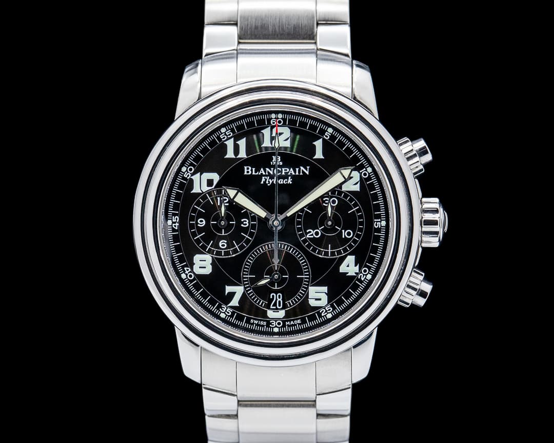 Blancpain 2185F-1130-71 Leman Flyback Chronograph SS Black Dial