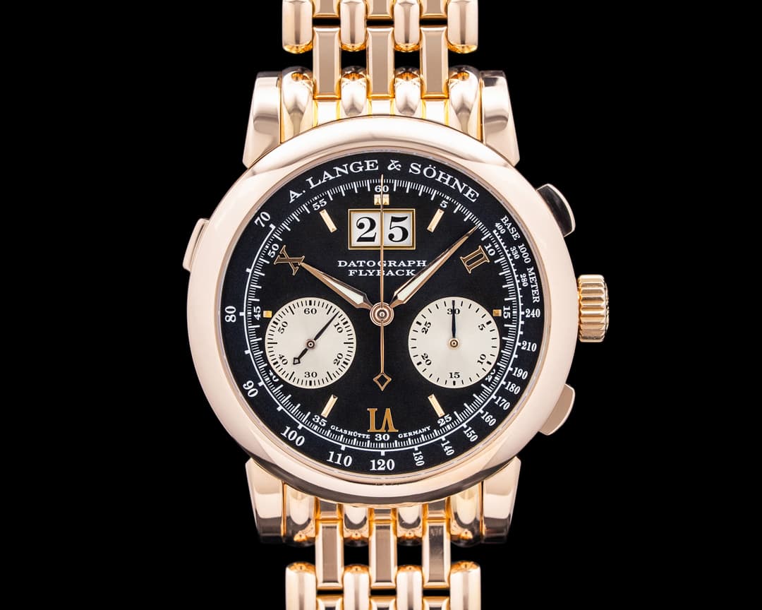 A. Lange and Sohne 403.031 Datograph "Dufour" 18K Rose Gold Black Dial WELLENDORF