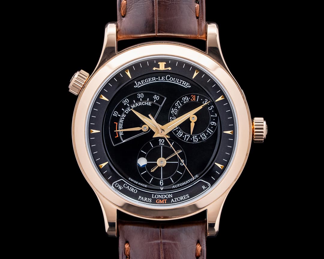 Jaeger LeCoultre Master Geographic 18K Rose Gold Black Dial