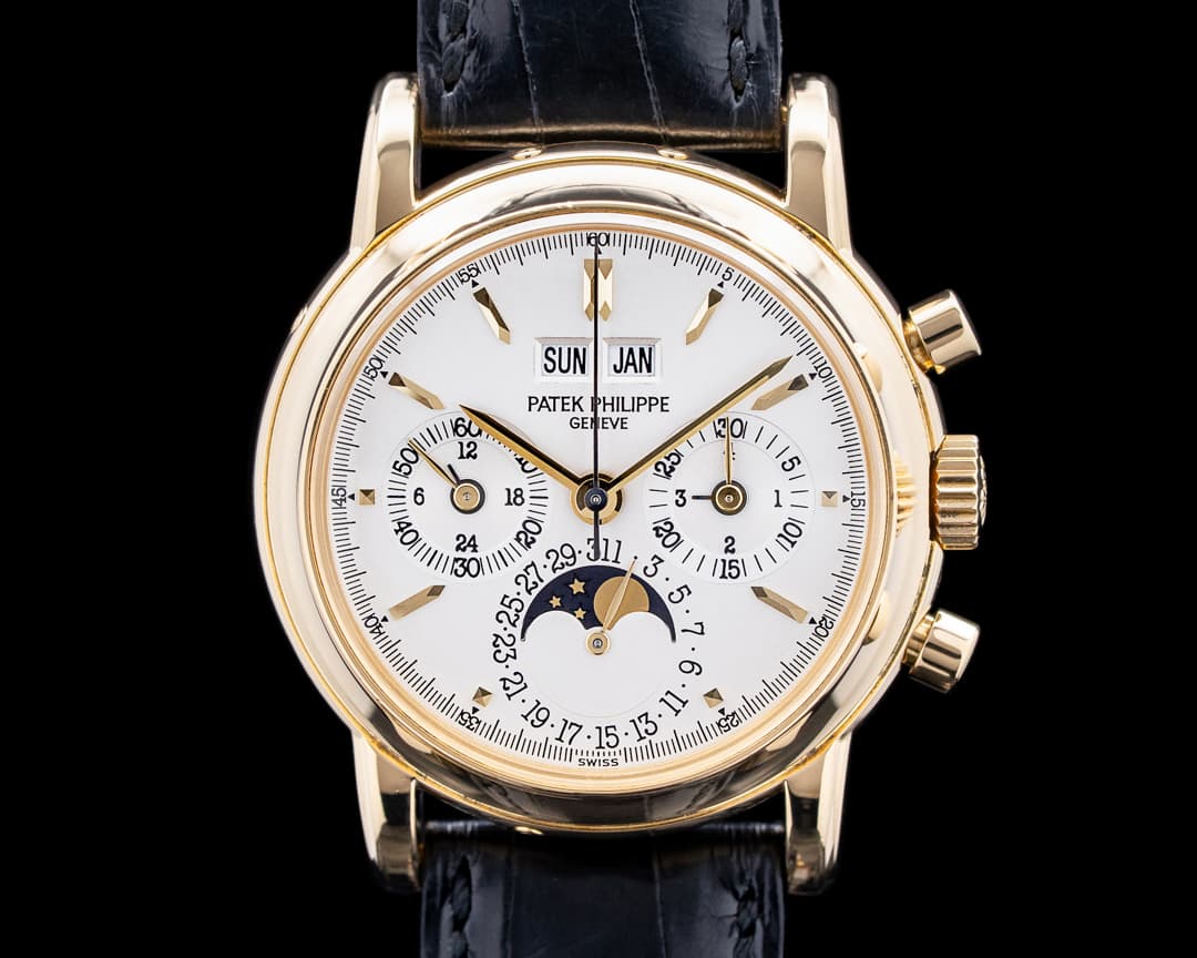 Patek Philippe 3970EJ Perpetual Calendar Chronograph 18K Yellow Gold Silver Dial