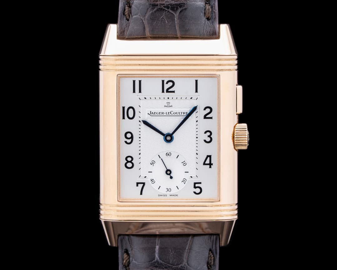 Jaeger LeCoultre Q2712410 Reverso Duo 18K Rose Gold Silver Dial