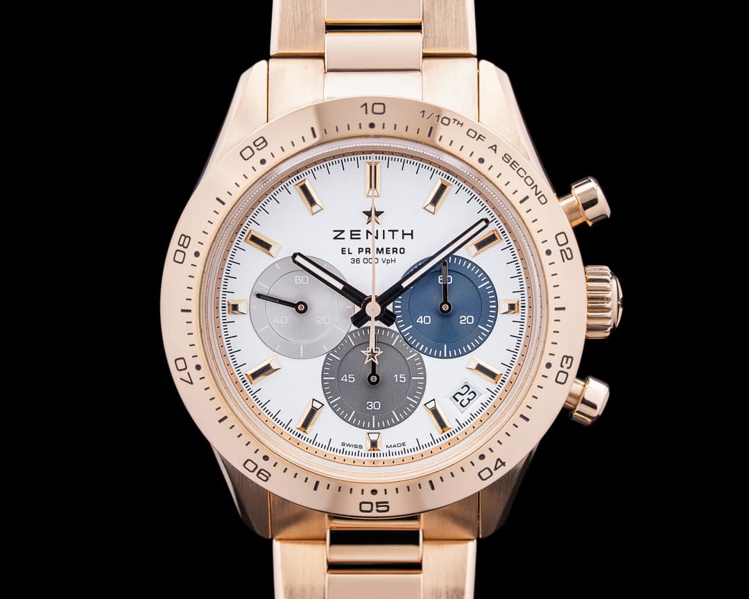 Zenith Chronomaster Sport 18K Rose Gold White Tricolor Dial