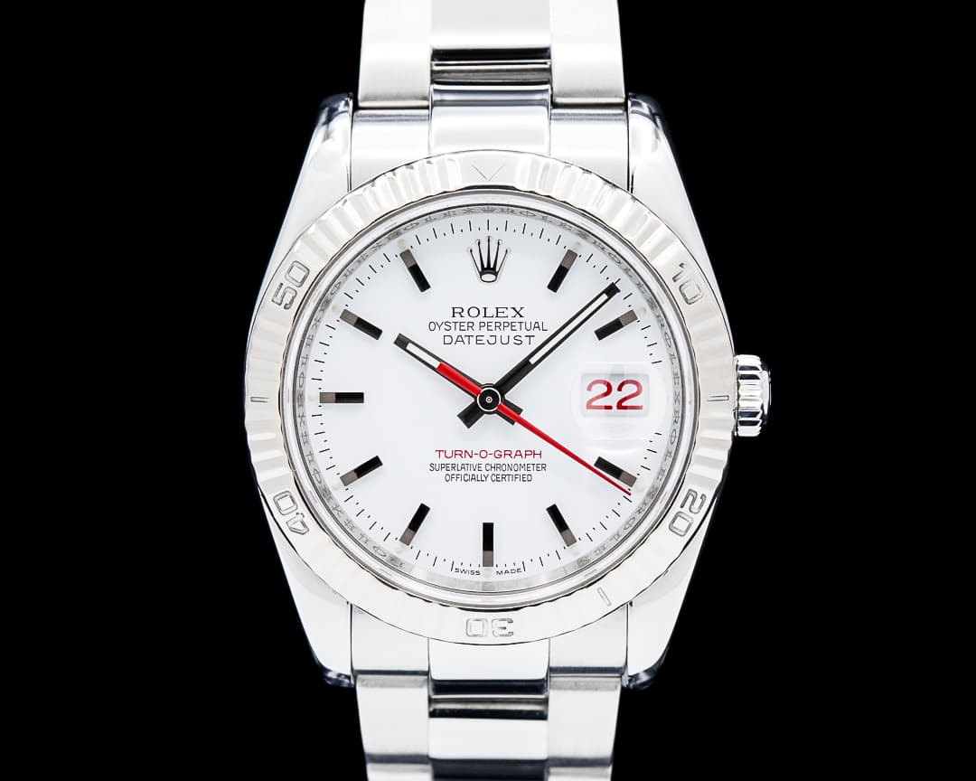 Rolex 116264 Turn-O-Graph SS White Dial