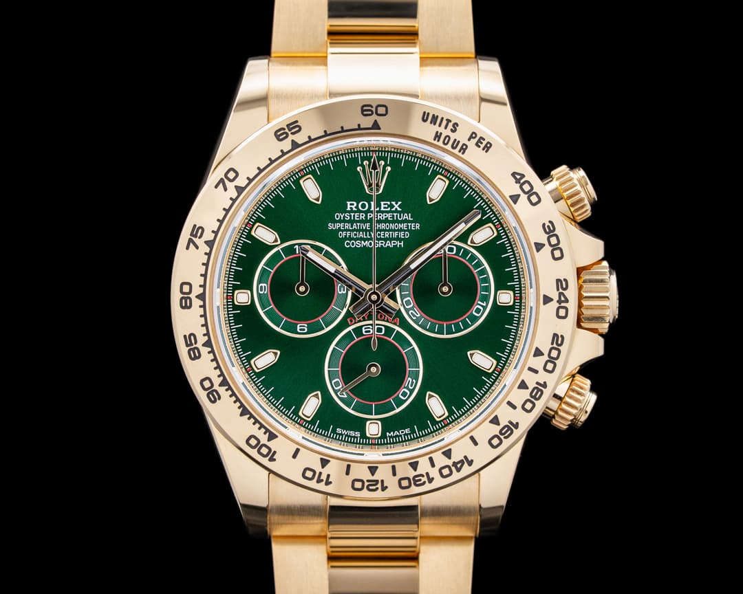 Rolex 116508 Daytona "John Mayer" 18K Yellow Gold Green Dial