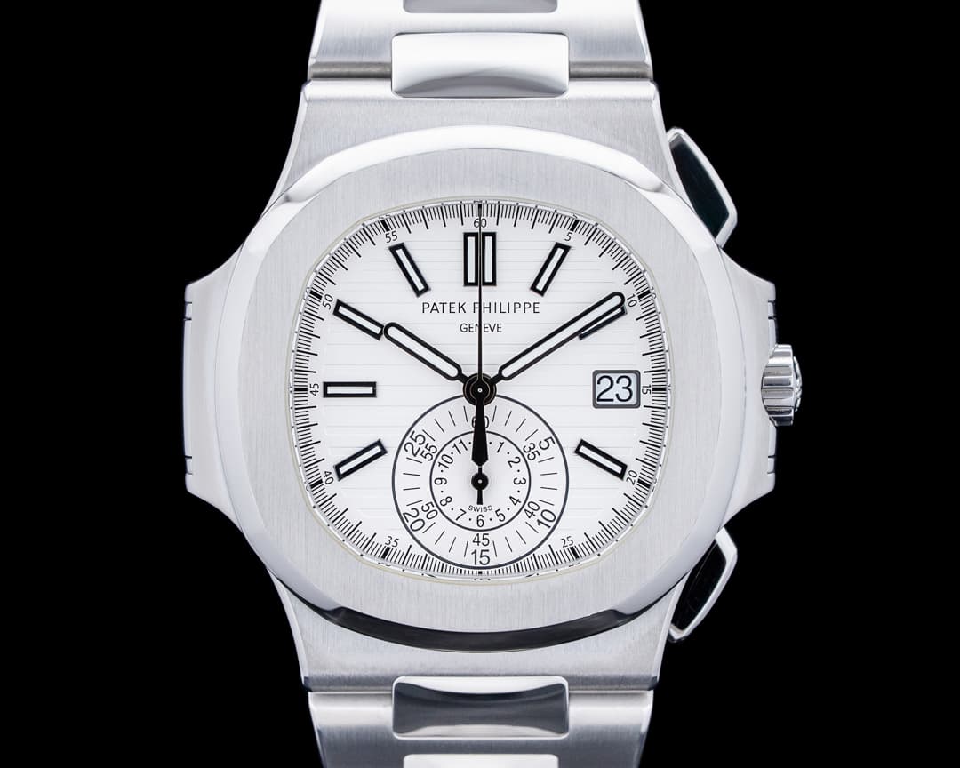 Patek Philippe Nautilus 5980 Chronograph SS White Dial