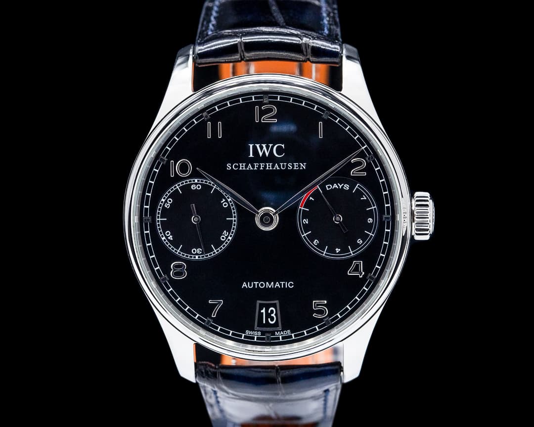 IWC IW500109 Portuguese 7 Day Automatic SS Black Dial