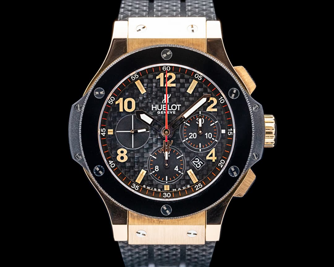 Hublot Big Bang Original Gold Ceramic 18K Rose Gold Carbon Fiber Dial