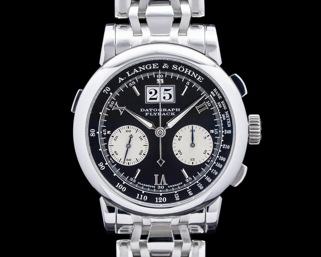 A. Lange and Sohne 403.035 Datograph Flyback Platinum Black Dial WELLENDORFF