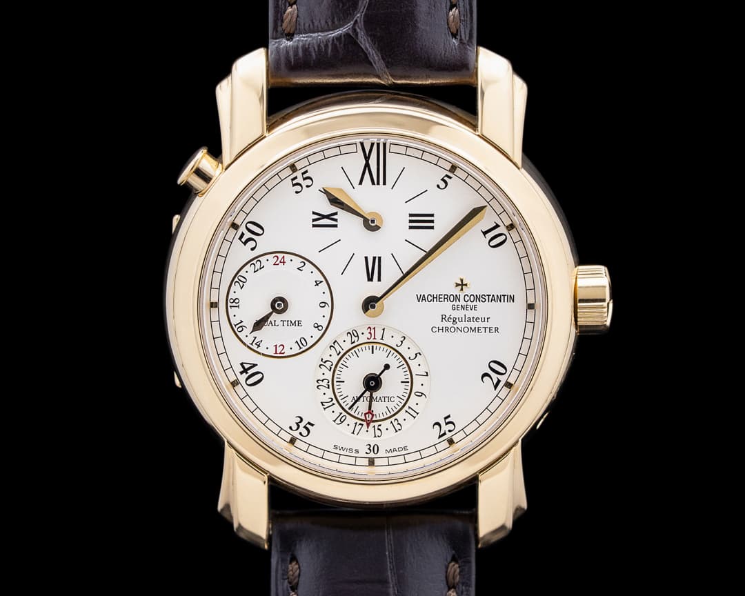 Vacheron Constantin 42005 Malte Dual Time Regulator 18K Yellow Gold Silver Dial