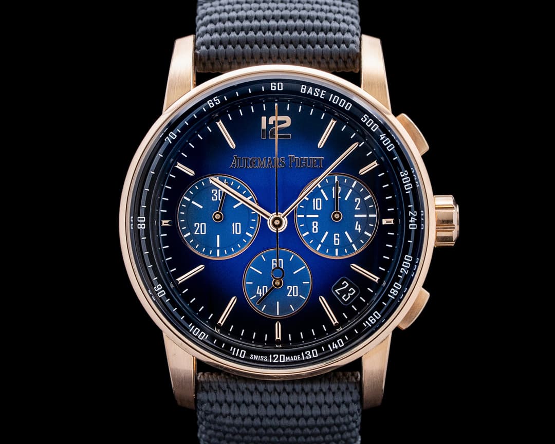 Audemars Piguet 26393OR Code 11.59 Chronograph 18K Rose Gold Blue Dial