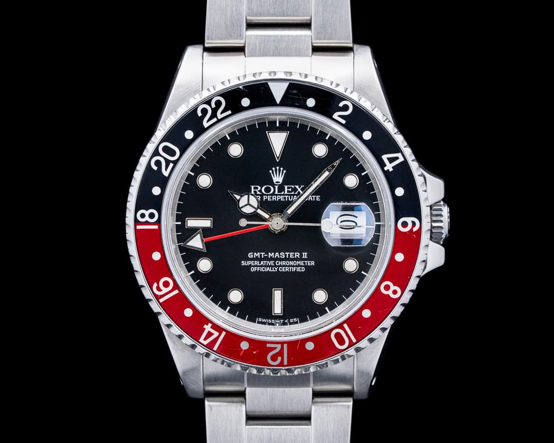 Rolex 16760 GMT Master II "Fat Lady" SS Black Dial