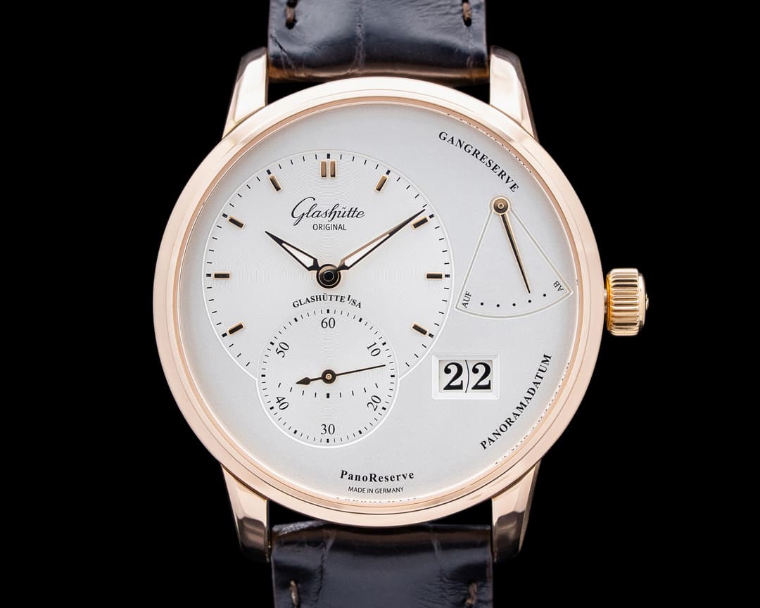 Glashütte Original PanoReserve 18K Rose Gold Silver Dial