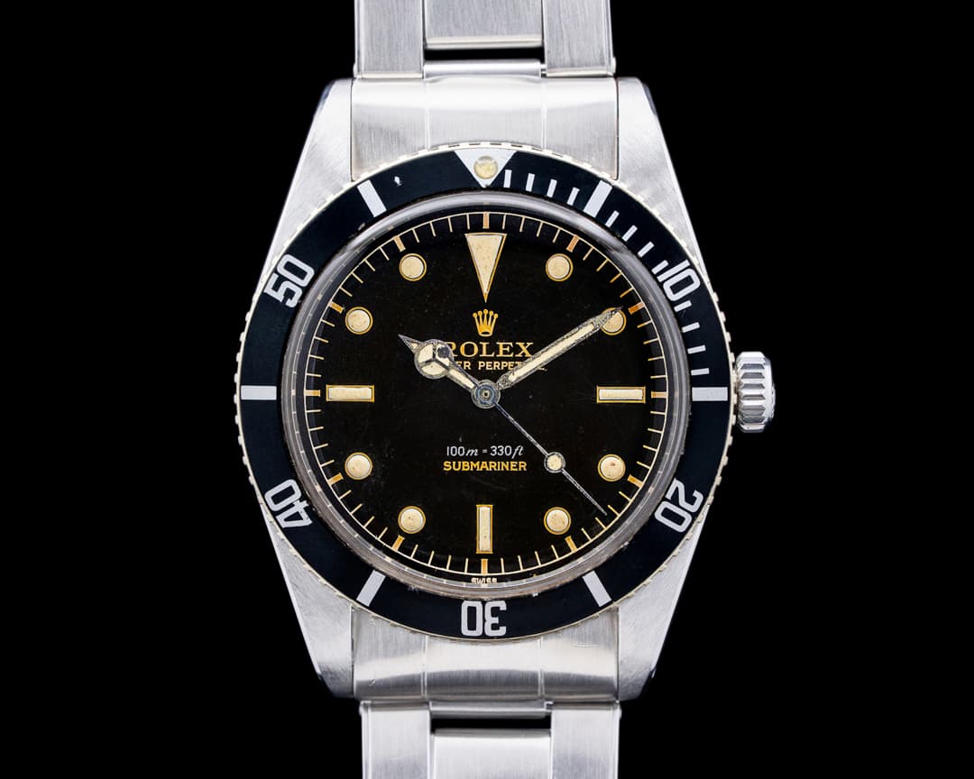 Rolex 5508 Submariner SS Glossy Black Gilt Dial C. 1958