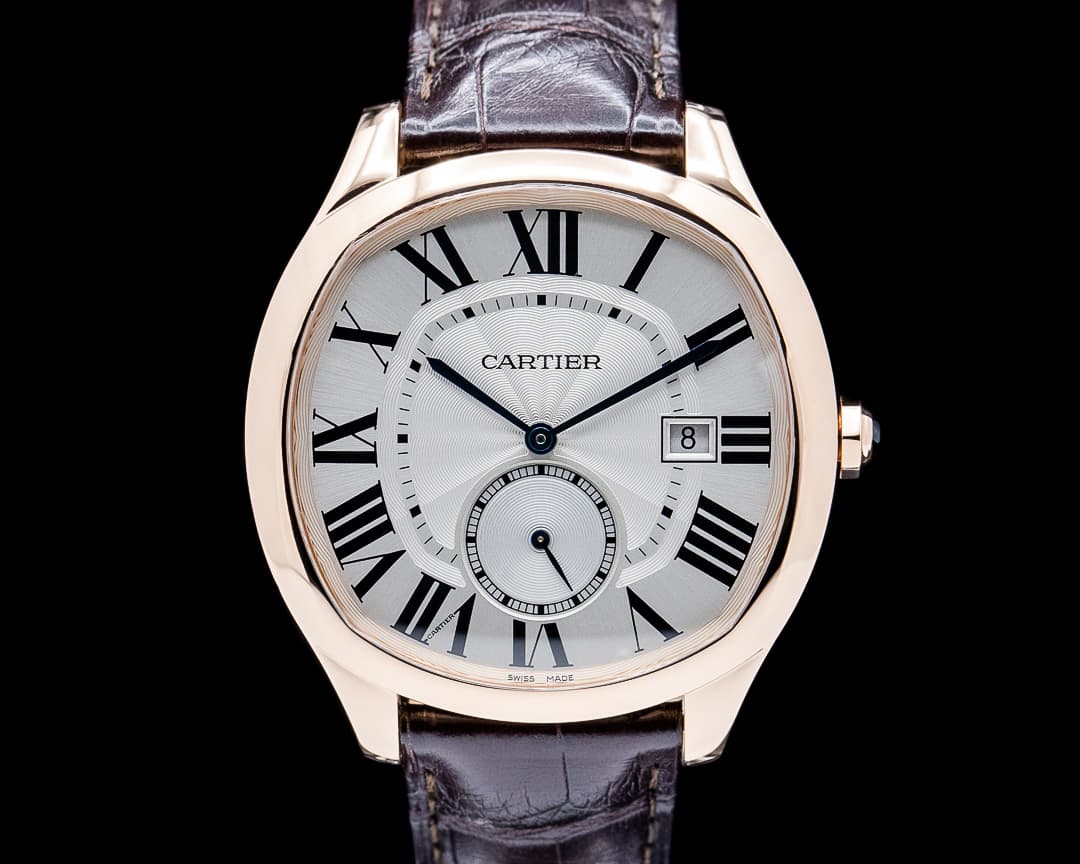Cartier WGNM0003 Drive de Cartier 18K Rose Gold Silver Dial