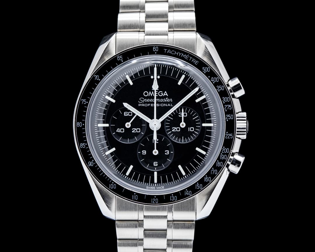 Omega Speedmaster Professional Moonwatch Hesalite SS Black Dial