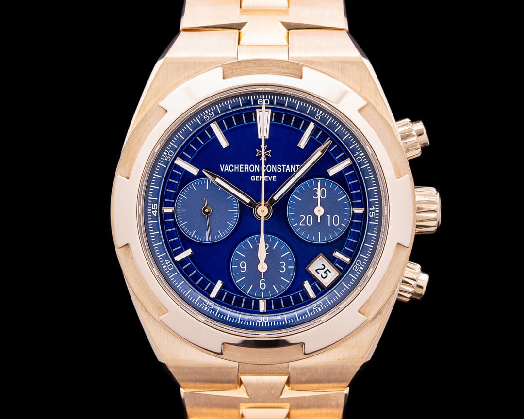 Vacheron Constantin 5500V Overseas Chronograph 18K Rose Gold Blue Dial