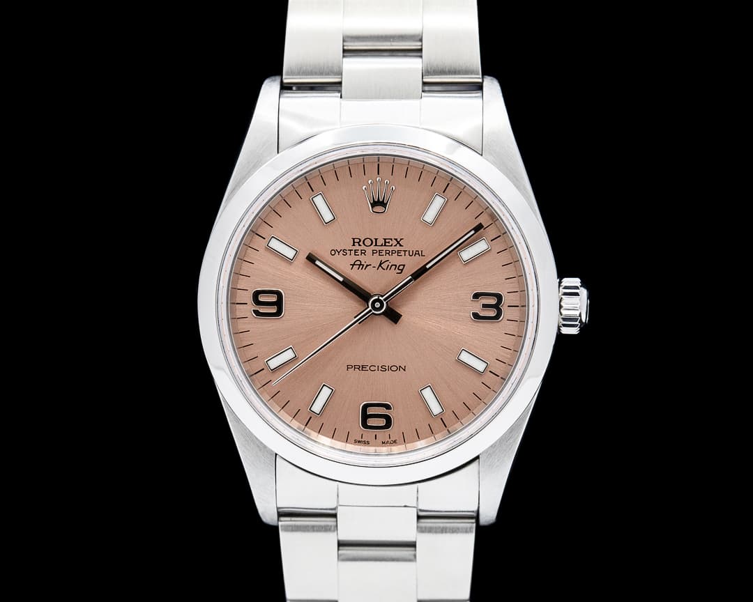 Rolex 14000 Air King SS Salmon Dial Circa. 1999