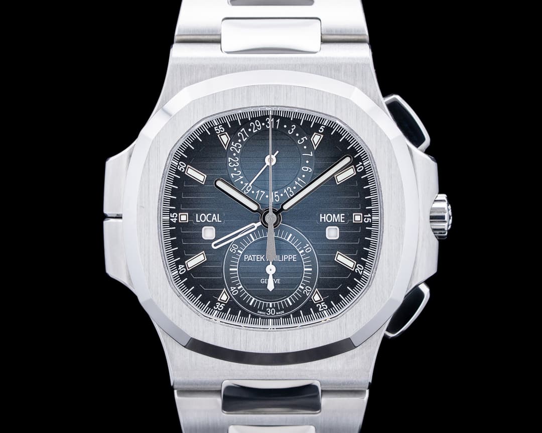 Patek Philippe 5990 Nautilus Travel Time Chronograph SS Blue Dial