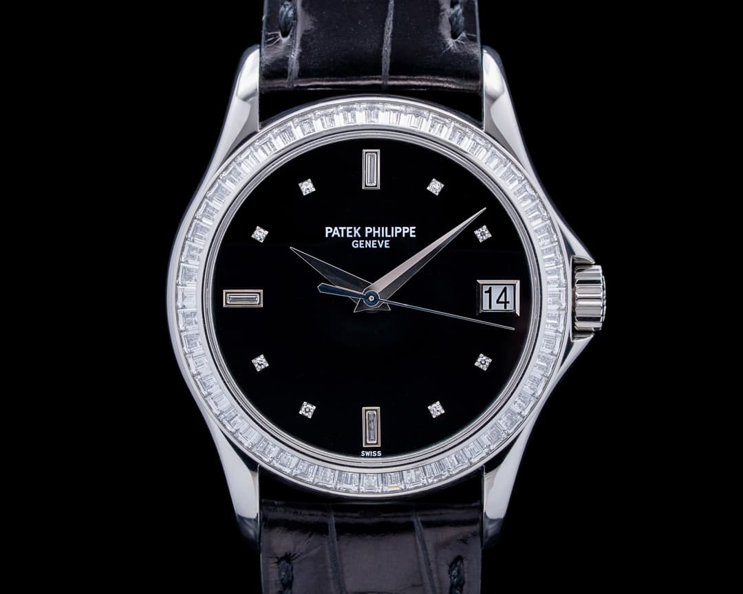Patek Philippe Calatrava 5118P Automatic Platinum Baguette Diamonds Black Dial RARE