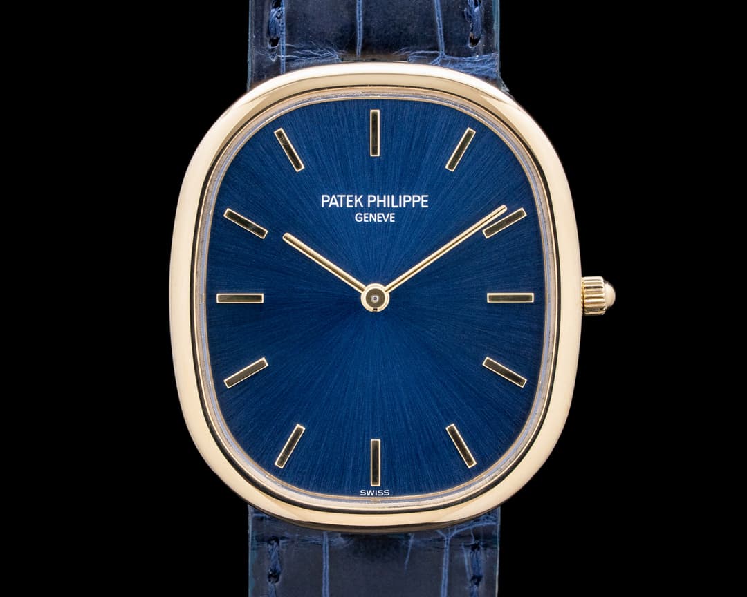 Patek Philippe 3738/100 Golden Ellipse 18K Yellow Gold Blue Dial