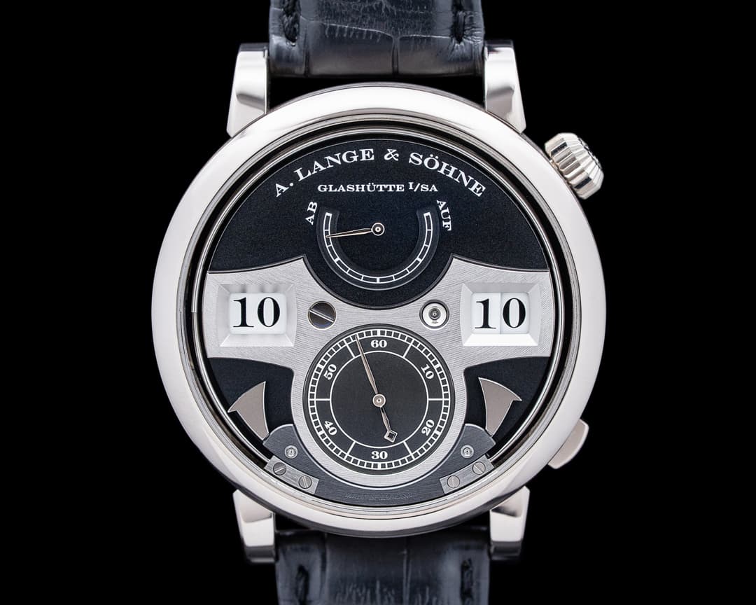 A. Lange & Söhne 145.029F Zeitwerk Striking Time 18K White Gold Black Dial