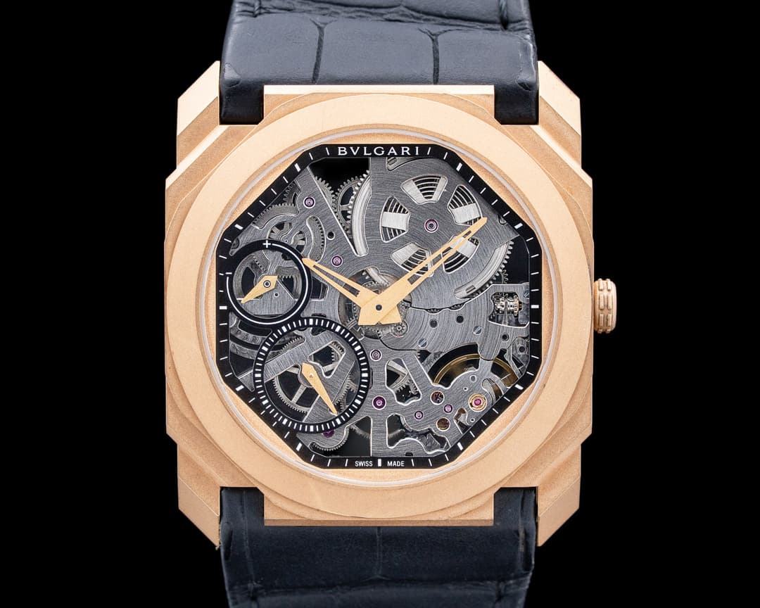 Bulgari 102946 Octo Finissimo Skeleton 18K Rose Gold Skeleton Dial