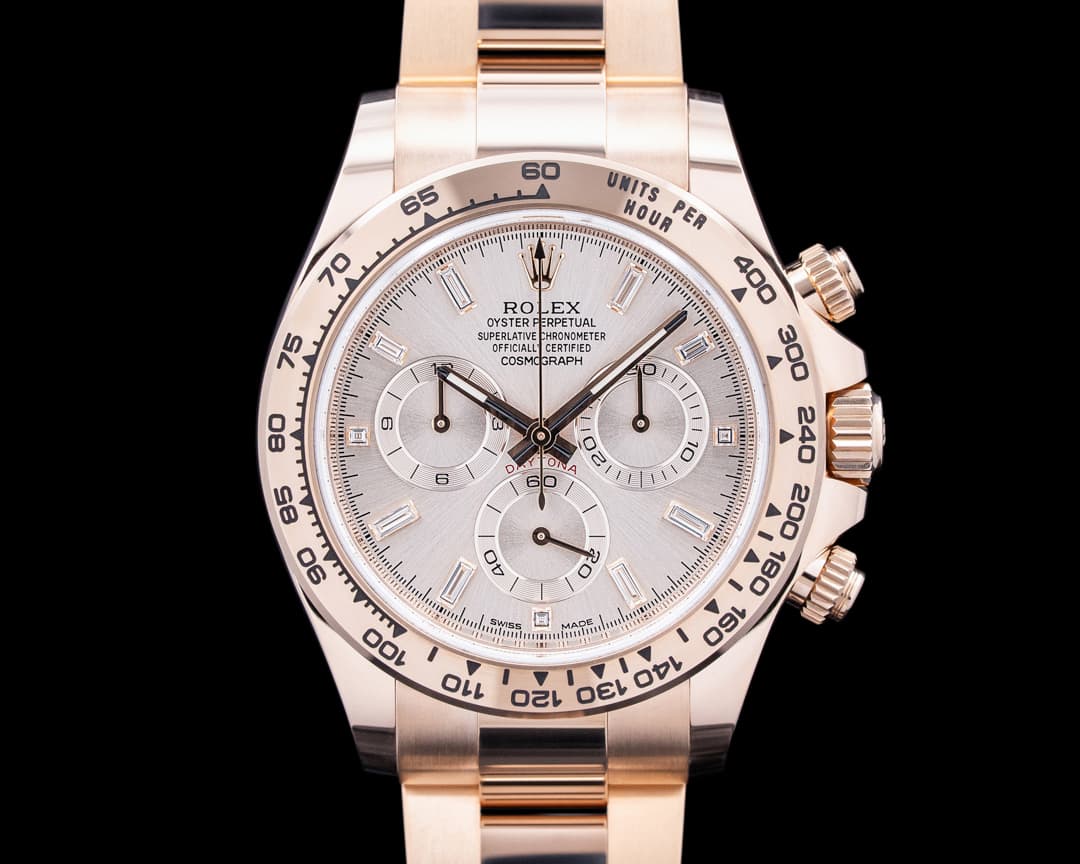 Rolex 116505 Daytona Everose 18K Gold Pink Baguette Dial