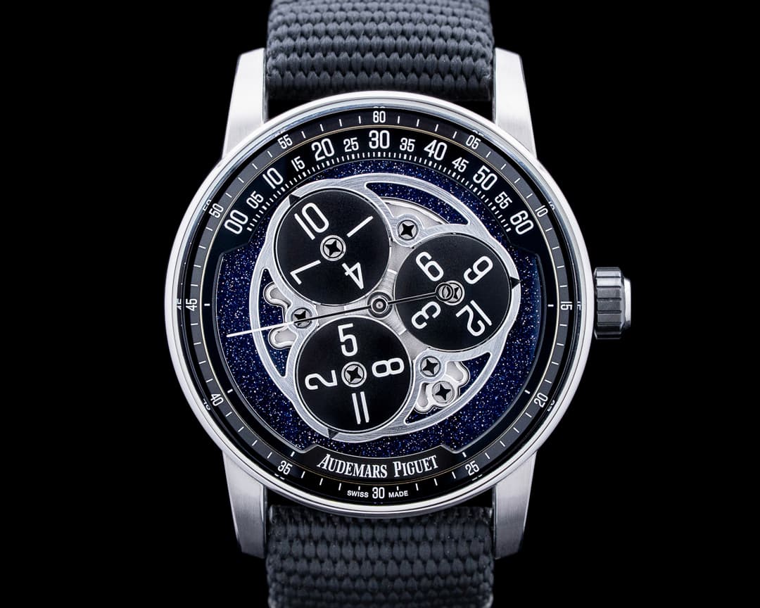 Audemars Piguet 15212NB Code 11:59 Starwheel 18K White Gold Blue Aventurine Dial