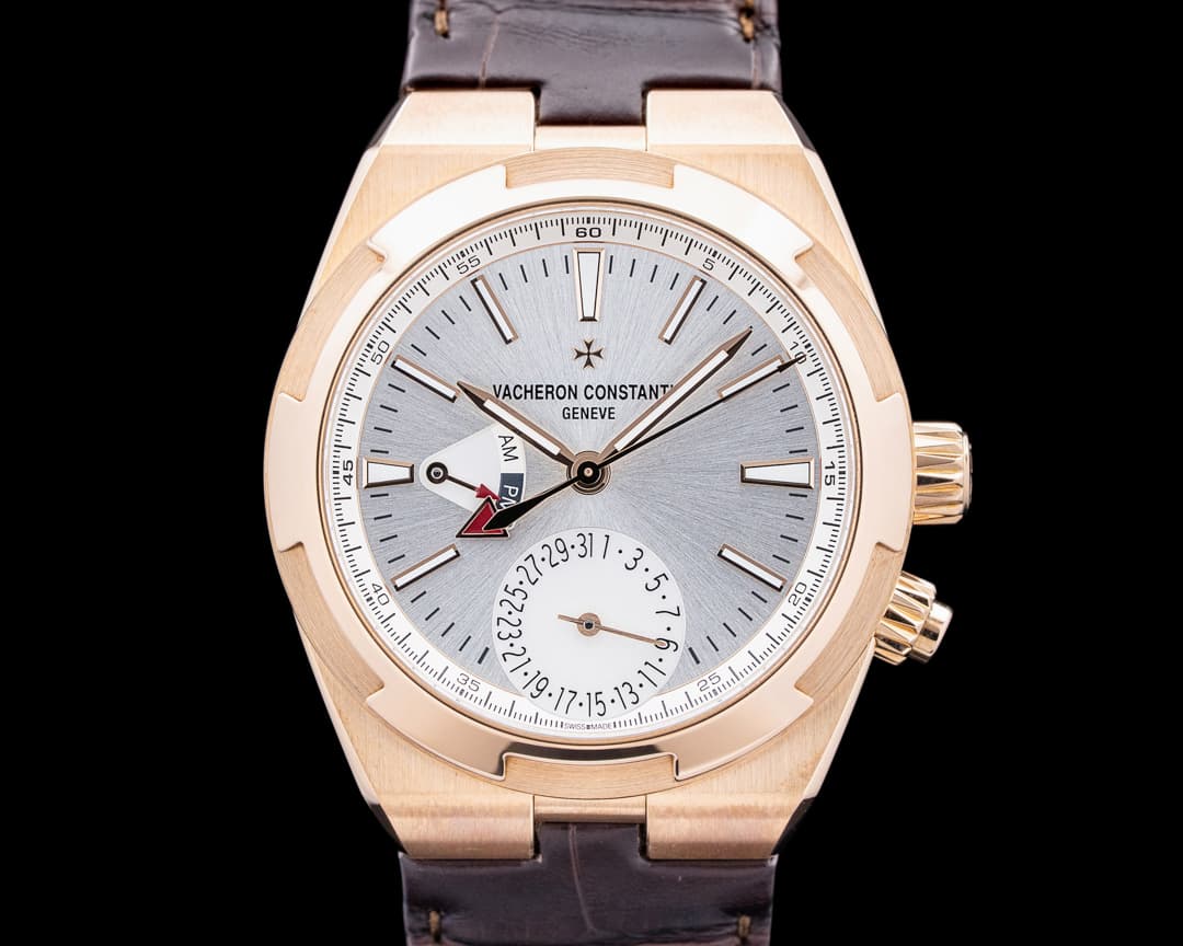 Vacheron Constantin 7900V Overseas Dual Time 18K Rose Gold Silver Dial