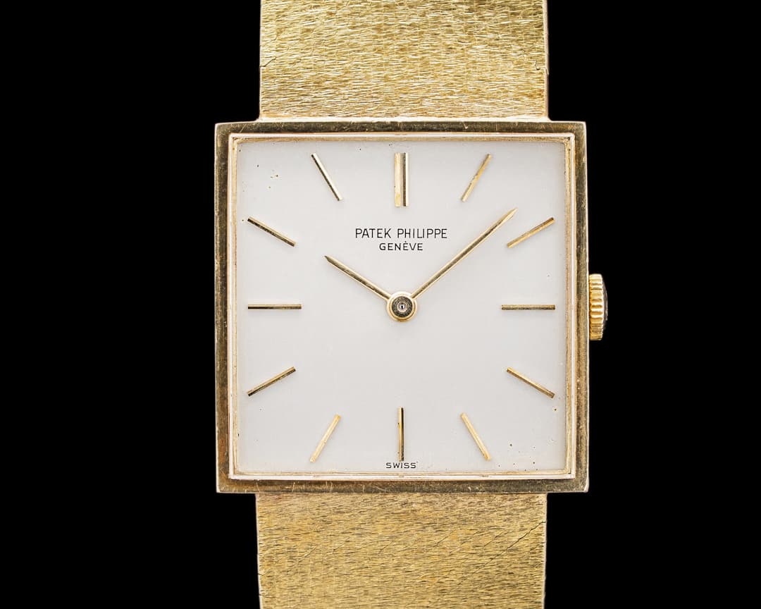 Patek Philippe 3549/1 Geneve Square 18K Yellow Gold Silver Dial