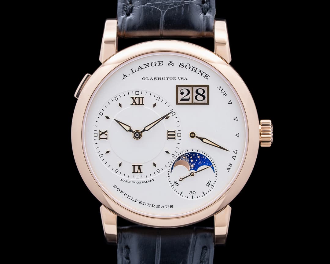 A. Lange & Söhne 192.032 Lange 1 Moon Phase 18K Rose Gold Silver Dial