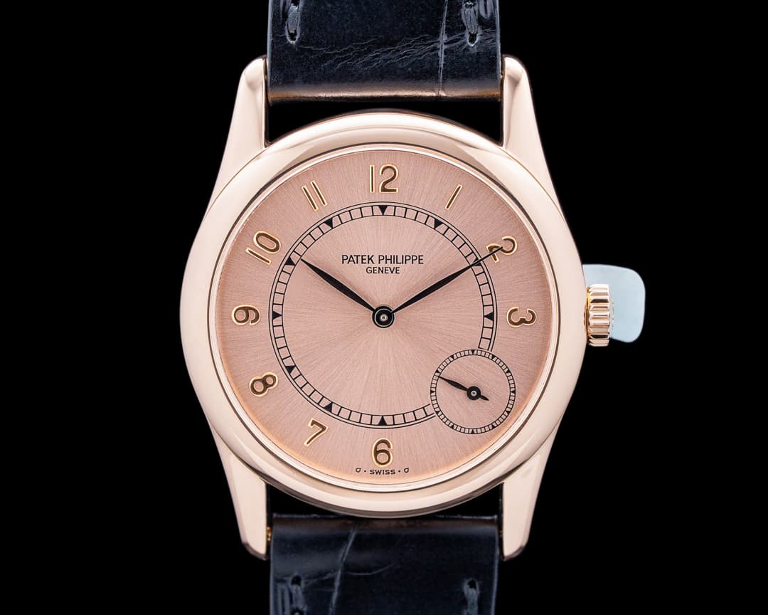 Patek Philippe 5000R-001 Calatrava 18K Rose Gold Pink Sunburst Dial