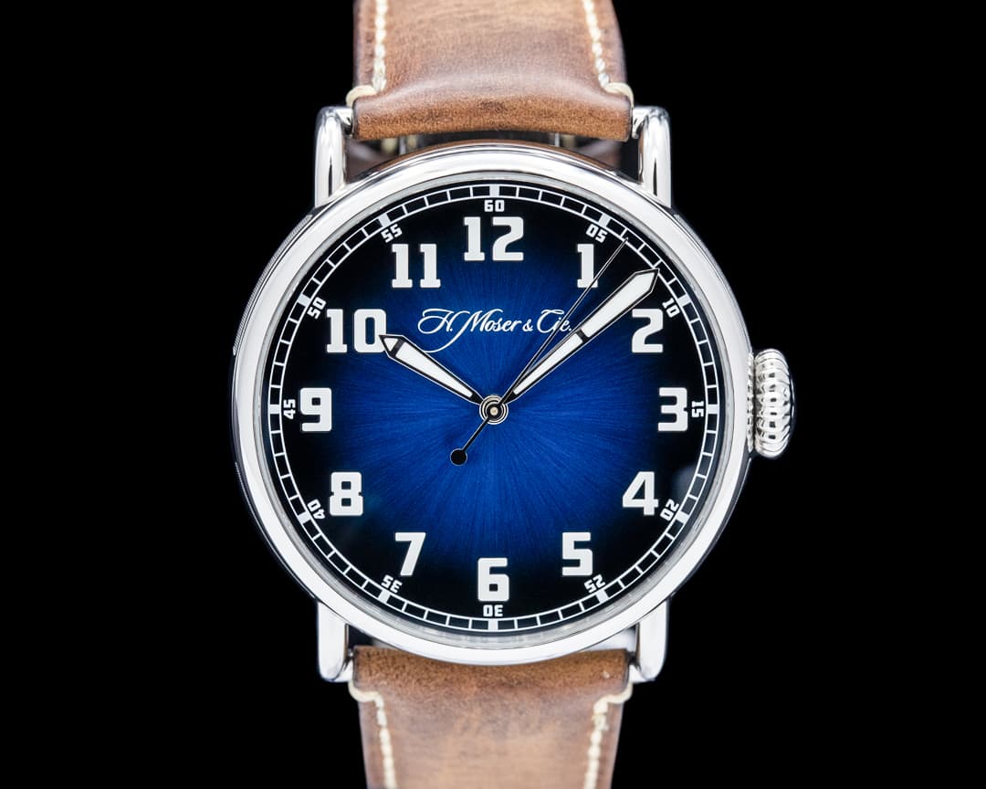 H. Moser and Cie. 8200 Heritage Centre Seconds SS Funky Blue Fume Dial