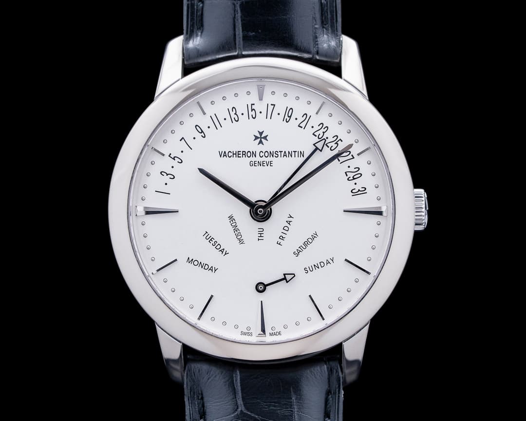 Vacheron Constantin 86020 Patrimony Retrograde Day-Date 18K White Gold Silver Dial