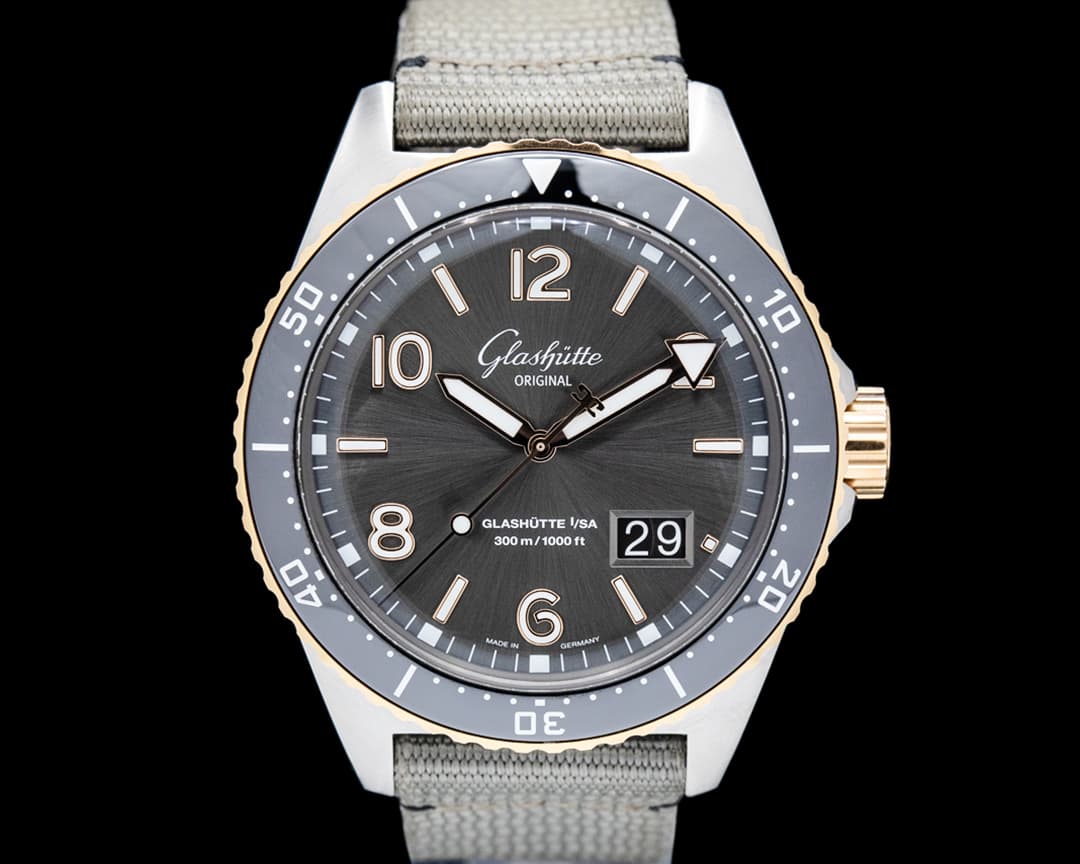 Glashutte Original SeaQ Panorama Date 18k RG / SS Gray Dial
