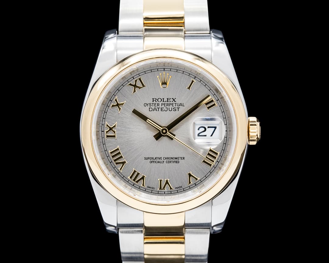 Image of Rolex 116203 Datejust 36 18K YG / SS Gray Roman Dial