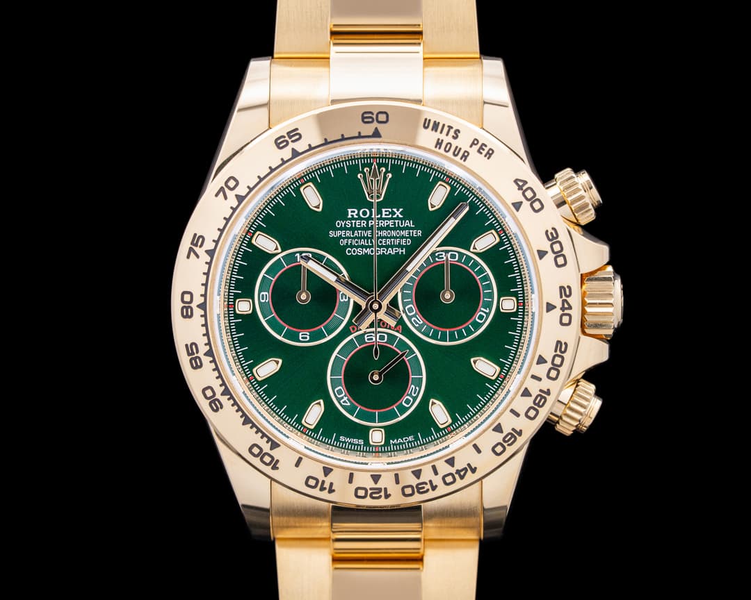 Rolex 116508 Daytona "John Mayer" 18K Yellow Gold Green Dial