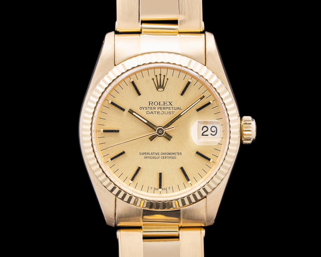 Rolex 6827 Datejust 31 18K Yellow Gold Champagne Dial Circa. 1978