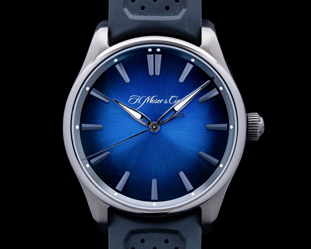 H. Moser and Cie. 3200-1205 Pioneer Centre Seconds DLC Funky Blue Dial