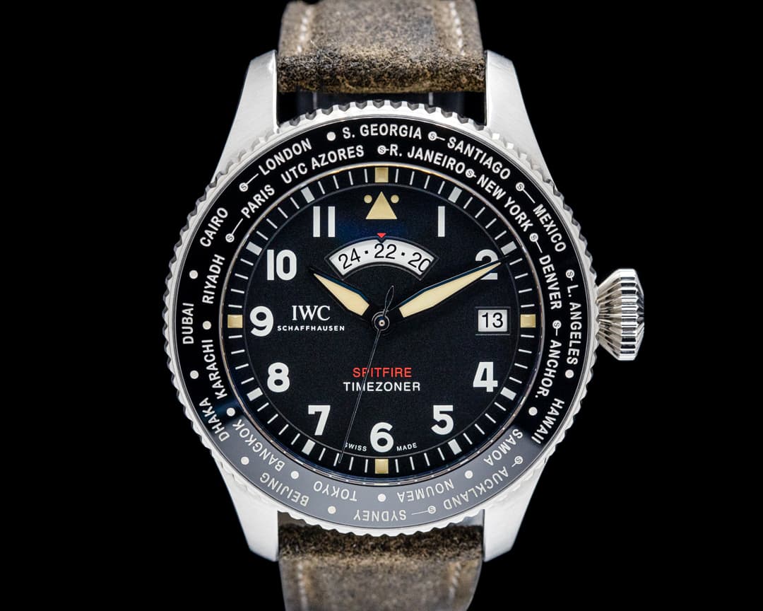 IWC Pilot Timezoner Spitfire The Longest Flight SS Black Dial LIMITED
