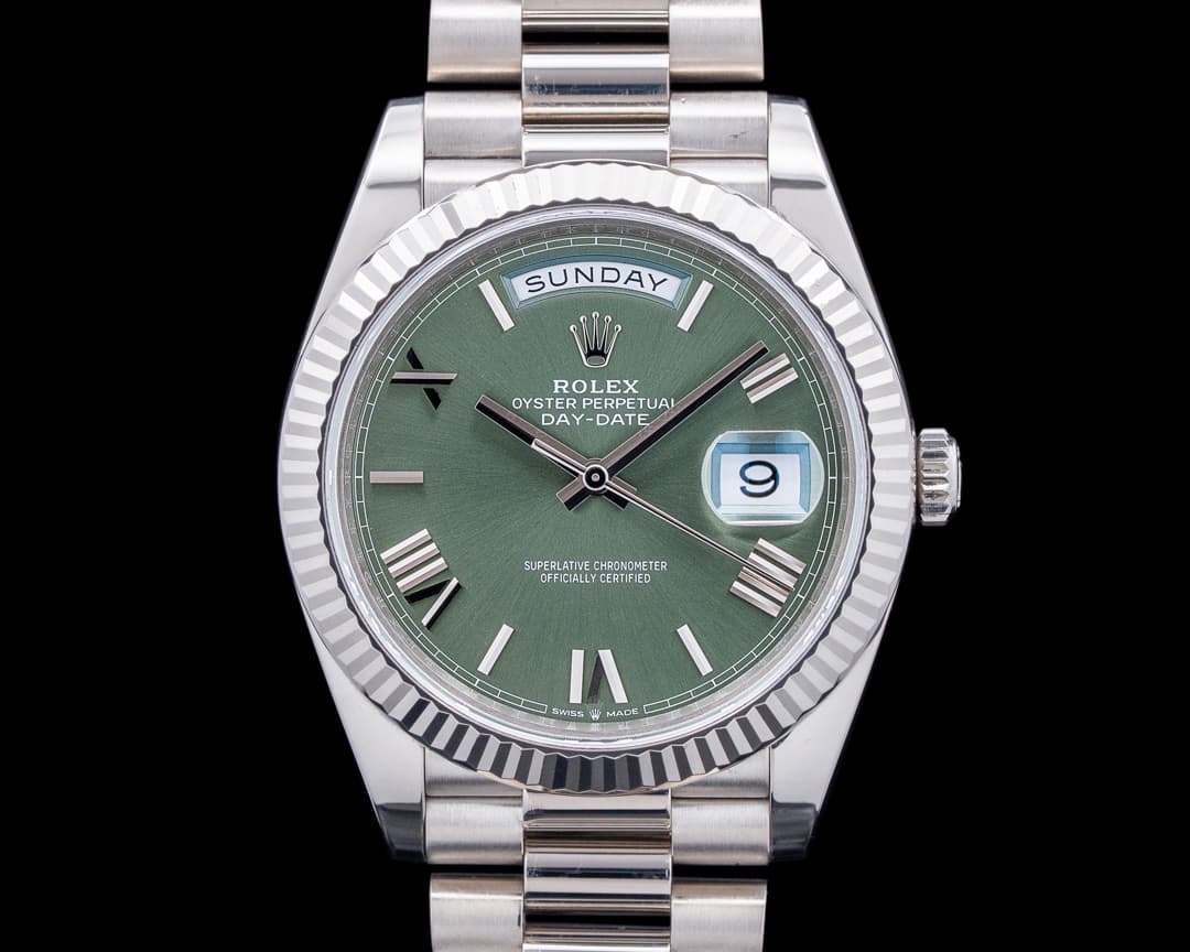 Rolex 228239 Day-Date 40MM 18K White Gold Green Roman Dial