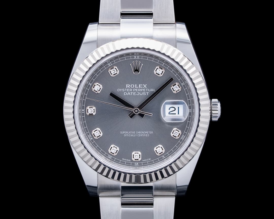 Rolex 126334 Datejust 41 SS Gray Diamond Dial