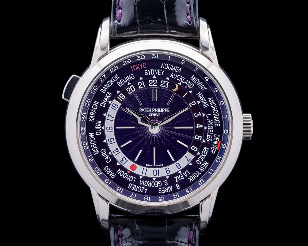 Patek Philippe World Time Date "Tokyo Edition" 18K White Gold Purple Dial