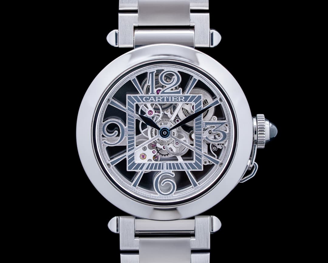Cartier WHPA0007 Pasha de Cartier SS Skeleton Dial