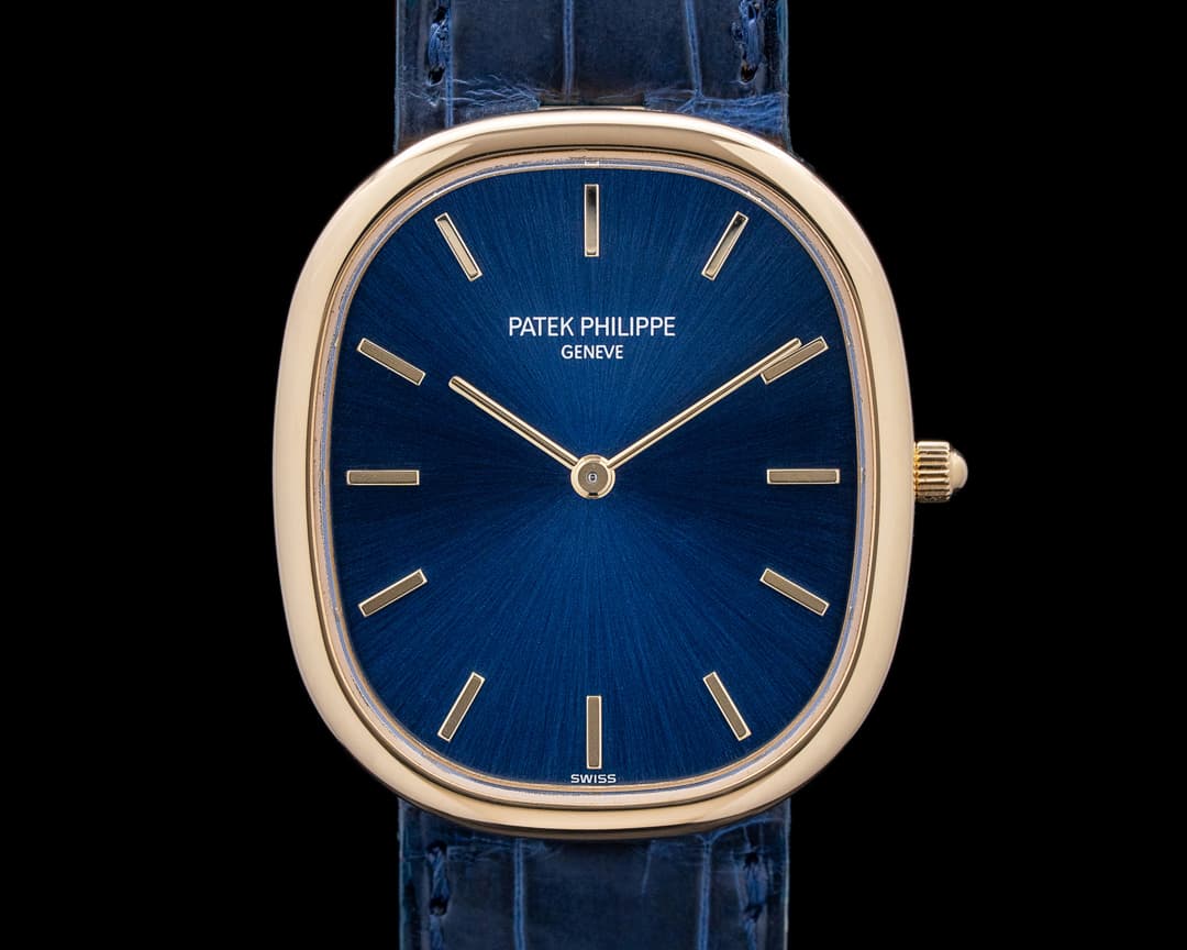 Patek Philippe 3738/100 Golden Ellipse 18K Yellow Gold Blue Dial