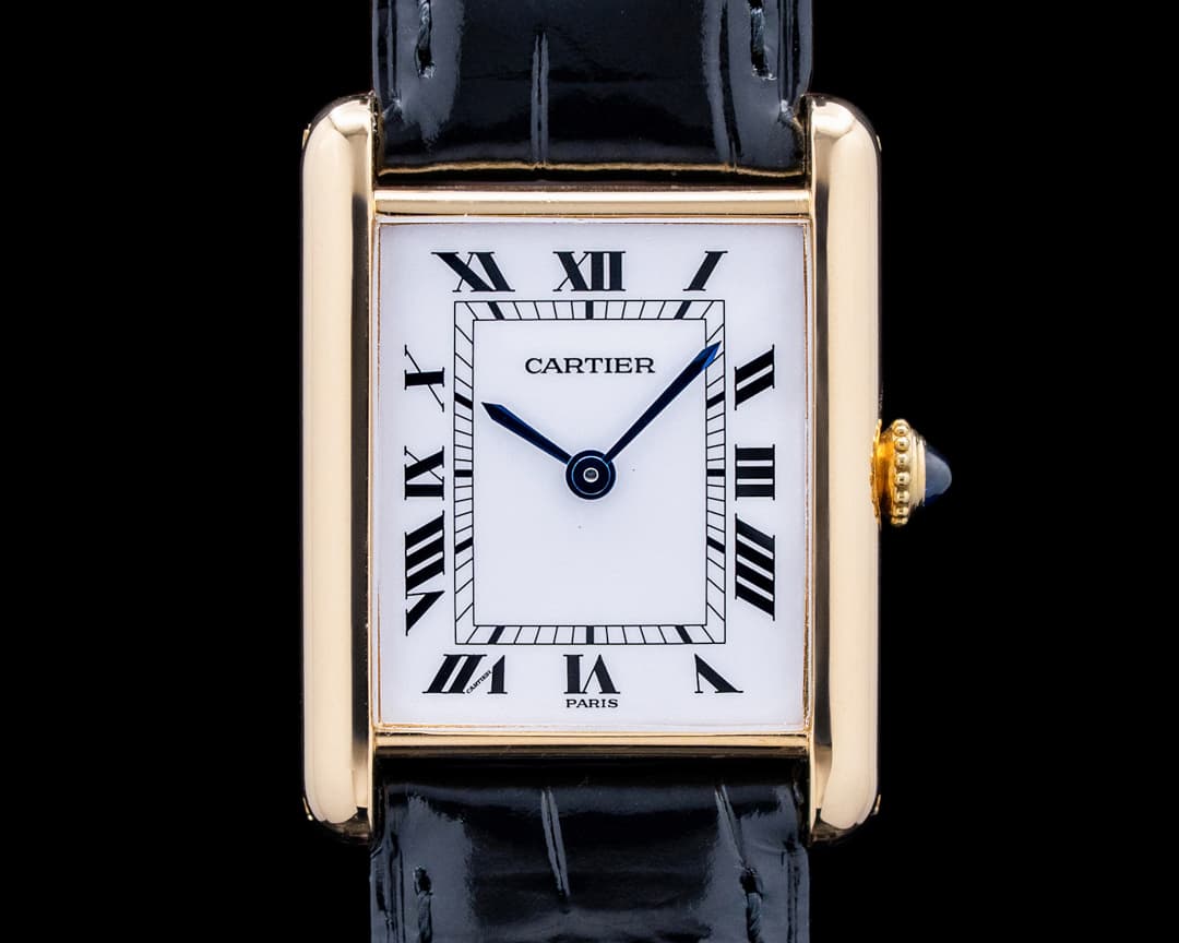 Cartier 78086 Tank Louis Cartier 18K Yellow Gold White Roman Dial