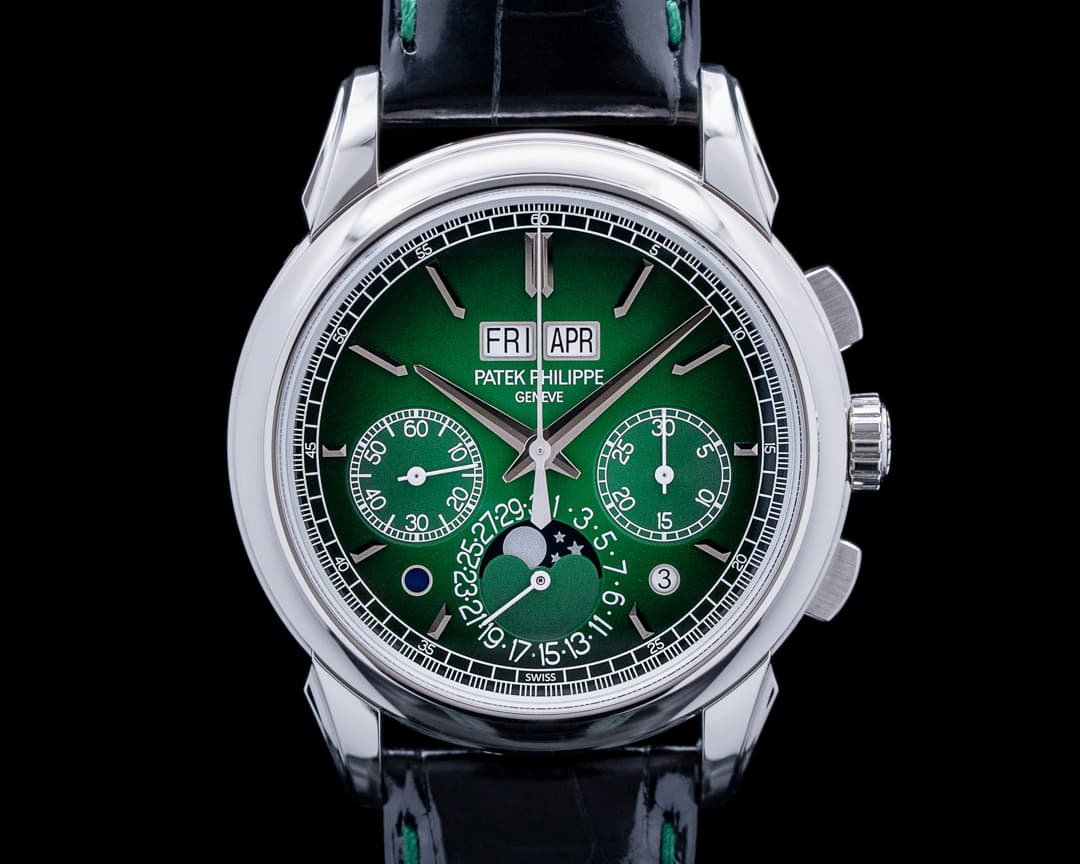 Patek Philippe 5270P-014 Perpetual Calendar Chronograph Platinum Green Dial