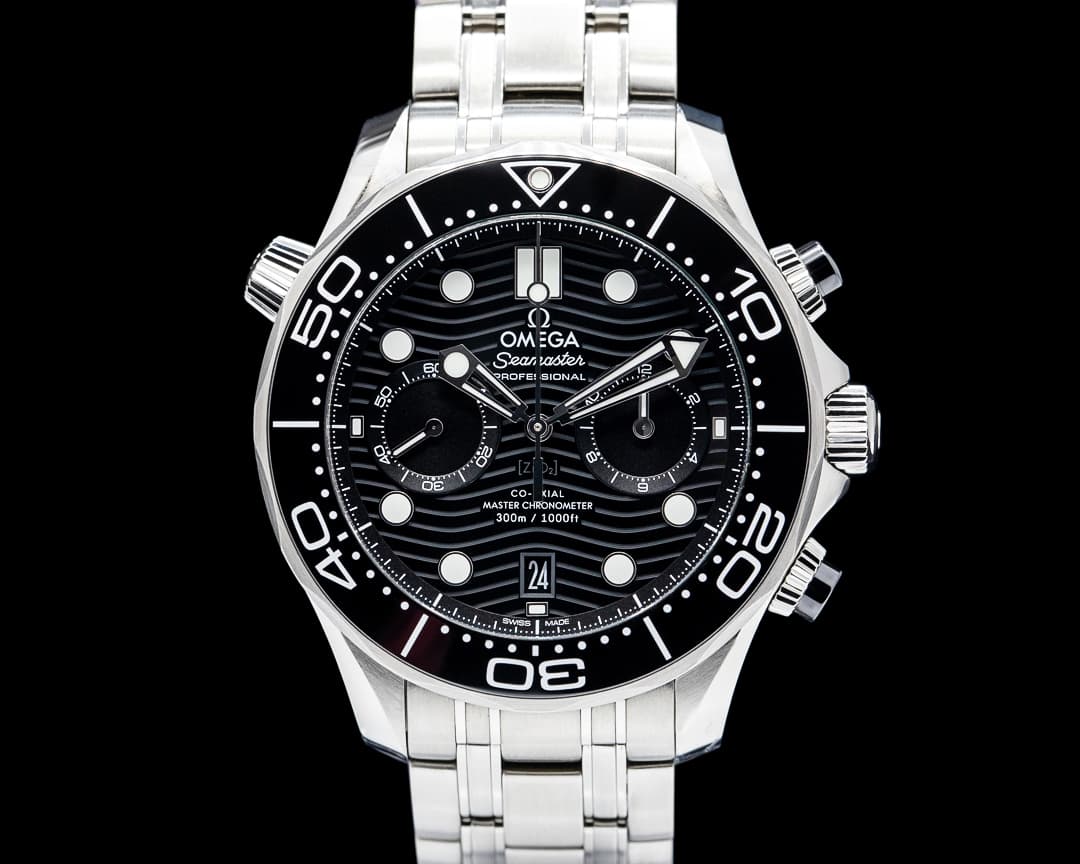 Omega Seamaster Diver Chronograph SS Black Dial